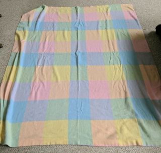 Vintage Blanket Tennessee Woolen Mills Pastel Colors Lrg 72 X 83 " Acrylic Usa