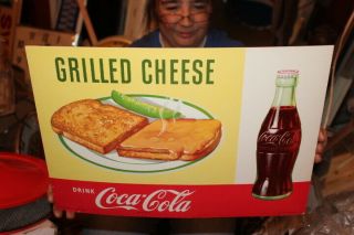 Vintage 1958 Coca Cola Grilled Cheese Sandwich Soda Pop Restaurant 17 " Sign