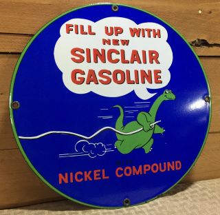 Vintage Sinclair Gasoline Porcelain Sign Gas Oil Service Station Pump Plate Rare
