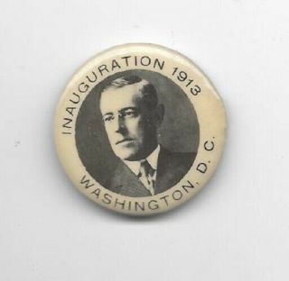 Woodrow Wilson Inauguration 1913 Washington Dc 1 1/4 " Picture Pinback Button Pin
