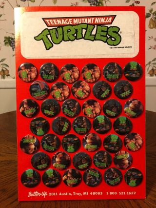 Rare Vintage 1989 Teenage Mutant Ninja Turtles Tmnt Store Display,  39 Buttons