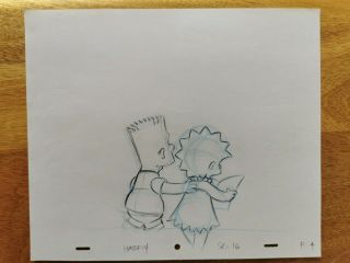 Simpsons Tv Show Animation Art Cel Drawing Bart Lisa 57