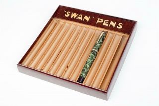 Vintage C1930 " Mabie,  Todd & Co.  Ltd.   Swan Pens " Shop Counter Stand