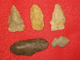 Authentic Native American Artifact Arrowhead 5) Missouri Points W2