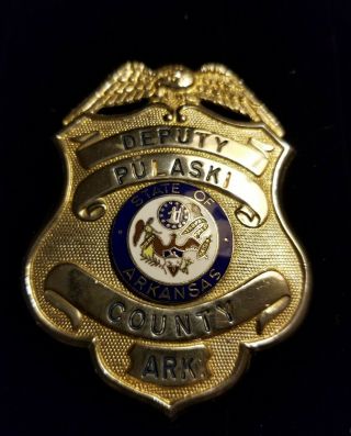 Vintage Obsolete Deputy Sheriff Badge,  Pulaski County,  Arkansas