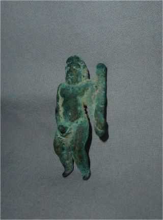 Antique Europe Top High Aged Roman Era Bronze Priapus Figure With Phallus
