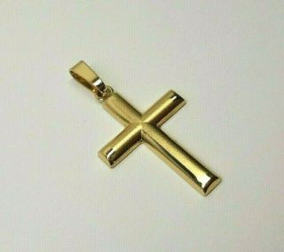 Vintage 18k Yellow Gold Cross Pendant,  Vatican City Italy With Case