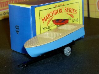 Matchbox Moko Lesney Meteor Boat &trailer 48 A1 Mw D - C Sc2 Vnm & Crafted Box