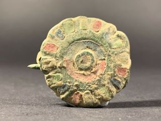Absolutely Stunning Intact Ancient Roman Enamelled Fibula Brooch Circa 200 - 400ad