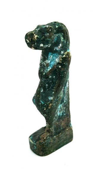 Bronze Taweret Statue Egyptian Antique Amulet Blue Nile Figurine Ancient Art