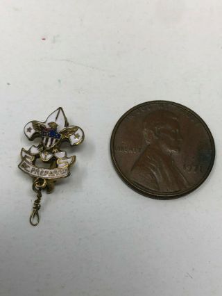 WWI period Boy Scouts White enameled lapel pin - 3