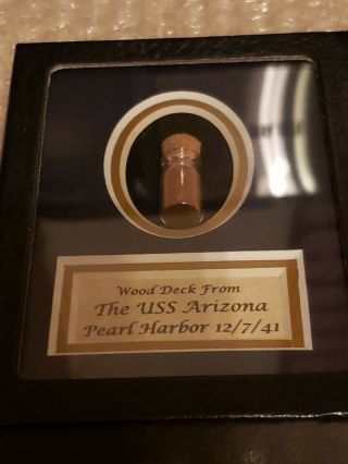 Wood From Deck Of The USS Arizona Pearl Harbor December 7,  1941 In Case 2