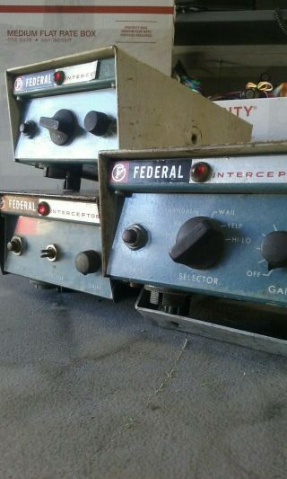 Vintage Federal Signal Interceptor Pa - 20a Electronic Siren (3 Units One Price)