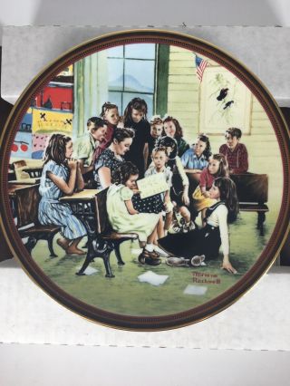 Vintage 1990 Knowles " The Story Hour " Collector Plate By Norman Rockwell Bn
