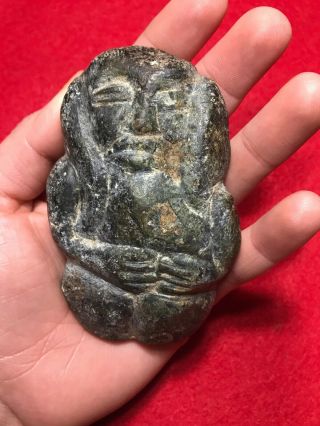 Mlc S4737 Pre - Columbian Green Hardstone Human Effigy Idol Artifact X Americas
