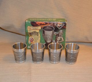 Vintage Pewter Shot Cups,  Set of 4,  Made in Western Germany 2