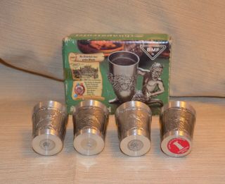 Vintage Pewter Shot Cups,  Set of 4,  Made in Western Germany 3