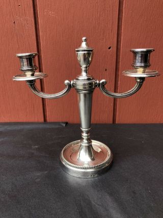 Christofle Silver Plated Candelabra Twin Candlestick Vintage Candle Holder