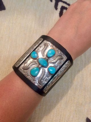 Stunning Vintage Navajo Turquoise Silver Ketoh Bracelet Old