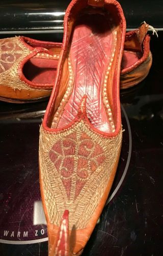 Antique Decorative Leather Hand Made Middle Eastern Slippers