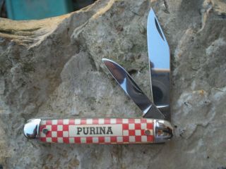 Vintage Two Blade Bays Usa Purina Equal End Jack Knife