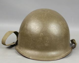 Vtg.  40s Wwii / Korean War Us Army M - 1 Rear Seam Helmet Shell 1153 Ww2