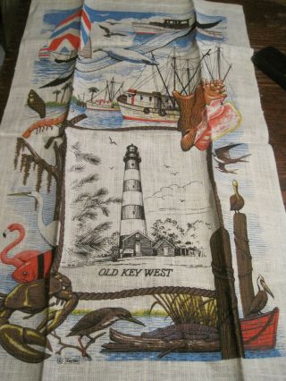 Kay Dee Linen Vtg Dish/tea Towel - Pld Key West Souvenir Signed By Rb