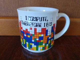 Vintage 1980s I Compute Therefore Ibm Computer Coffee Mug Pc Retro Think