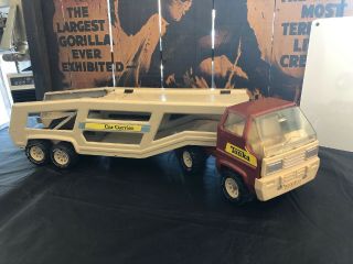 Vintage 1970s Tonka Truck Semi Trailer Car Carrier 27 1/2 " Pressed Steel Metal