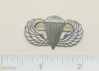 Wwii U.  S.  Army Airborne Parachute Jump Wings Badge Pin Sterling