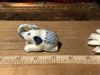 Vintage Delft Blue & White Elephant Porcelain Salt Shaker 2 1/4 " X1 "