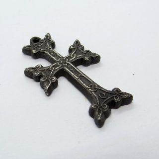 Celtic Scandinavian Ancient Artifact Silver Cross With Celtic Cnot