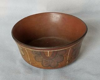 Ancient Pre - Columbian Nazca Peruvian Indian Ceramic Polychrome Bowl Vessel