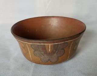 Ancient Pre - Columbian Nazca Peruvian Indian Ceramic Polychrome Bowl Vessel 3