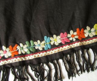 VINTAGE Slovak folk costume apron ethnic embroidery floral fringe kroj to repair 3