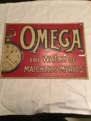 1920’s Vintage Omega The Watch Of Matchless Merits Metalgraf Milan Sign
