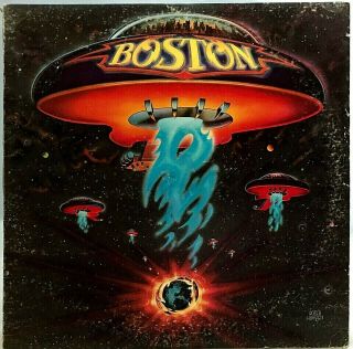 Boston " Boston " Debut Vinyl Lp - 1st Press 1976 Epic Pe 34188 - Vg,  / Vg,