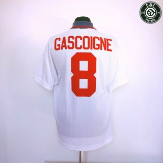 Gascoigne 8 England Vintage Umbro Home Football Shirt Jersey 1993/95 (l) Lazio