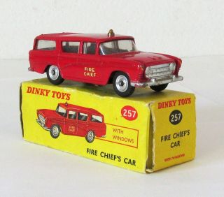 Vintage Dinky Meccano 257 Nash Rambler Fire Chiefs Car With Box 1957