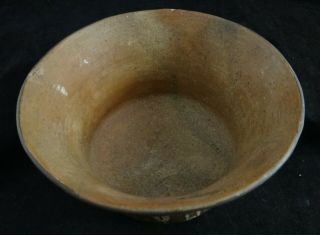 Pre - Columbian Nazca painted polychrome pottery bowl.  6” diameter,  3 ½” tall. 3