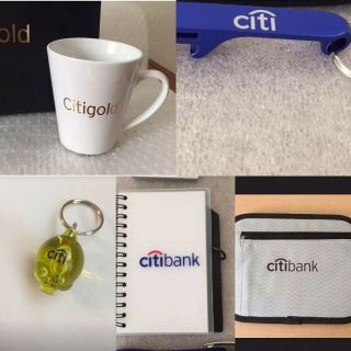 Set Of Citibank 6techtraps,  2 Keychains,  Mini Notebook & Citigold Mug