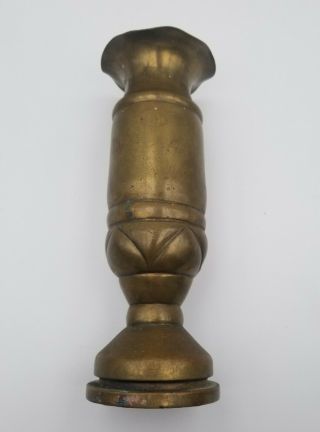 1944 Wwii Us Navy Trench Art Vase Made From 40mm Brass Shell Casing 7 1/8 " Tall