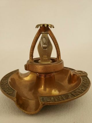 Vintage Antique 1896 Grinnell Fire Sprinkler Head Model A Brass Ashtray