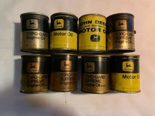 Vintage John Deere Oil Cans (8) Opened