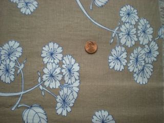 FLORAL on BROWN Vtg FEEDSACK Quilt Sewing Doll Clohtes Craft Cotton Fabric 2