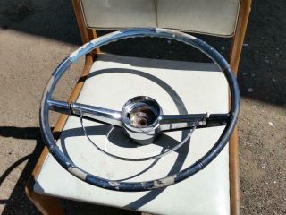 1964 Chevy Impala Steering Wheel & Horn Ring Orig Vintage Blue Chevrolet 9740492
