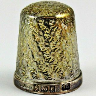 1928 Henry Griffith & Sons The Spa Size 18 Daisy English Sterling Silver Thimble