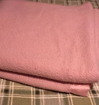 Vintage Pink Acrylic Thermal Waffle Weave Blanket Approx.  72”x86” Fits Qn Bed