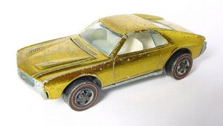 1969 Mattel Hot Wheels Redline Custom Amx Gold Us Great Engine Diecast