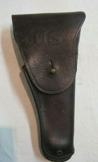 Wwii Us Army 1942 Sears Leather Holster May Be For 1911 Colt Pistol